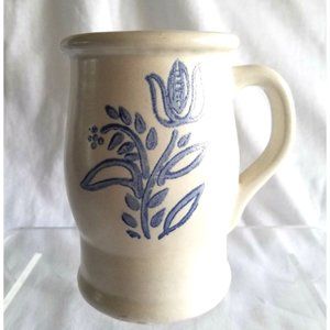 Vtg Pfaltzgraff Yorktowne Blue Tulip Coffee Mug Old Large Castle Logo USA 282Y